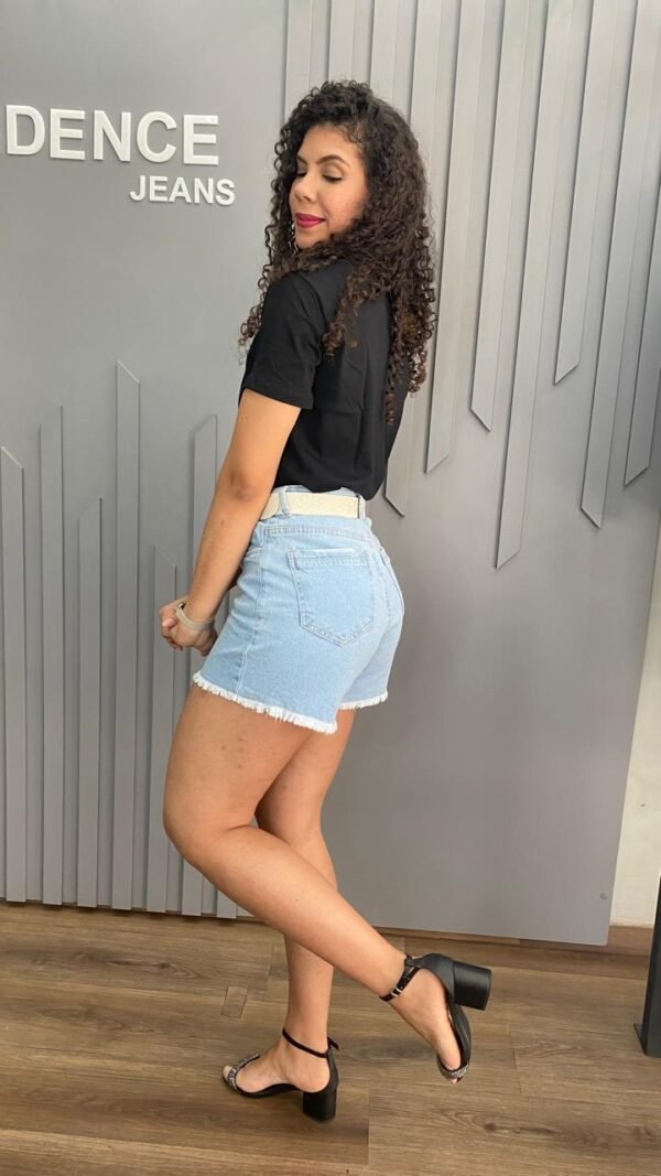 Short Mom Delavê com Cinto - Imagem 3