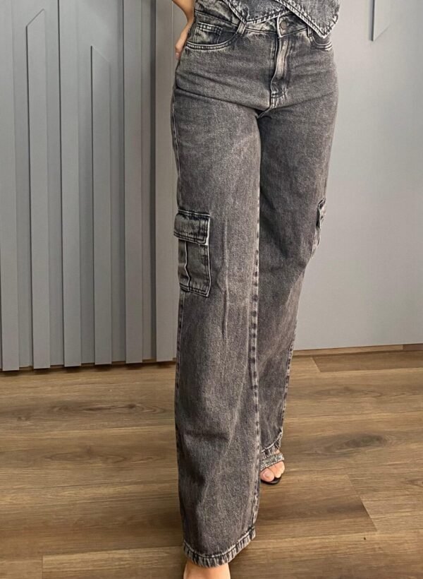 Calça Wide Cargo Estonada