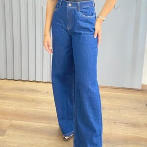 Calça Wide Leg Detalhe Bolso