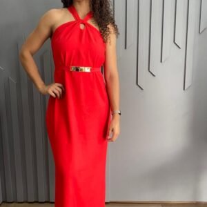 Vestido Longo com Cinto